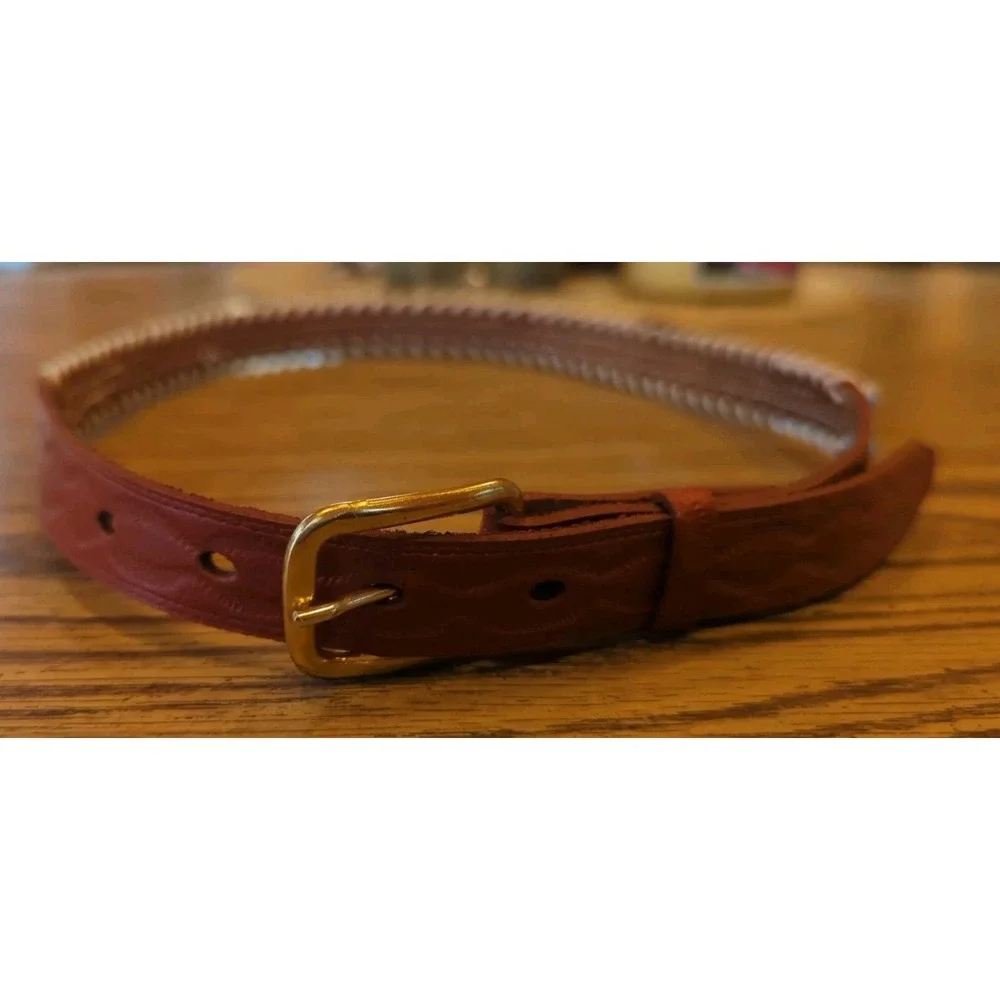 NOS Magic Forest Lake George NY Novelty Beaded Leather Belt Kids Youth Adult 28